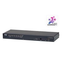 ATEN 1-Local/Remote Share Access 8-Port Multi-Interface Cat 5 KVM over IP Switch, 1920 x 1200 Pixel, Ethernet/LAN, WUXGA, 8,7 W, Schwarz