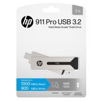 HP PNY 911 Pro, 1 TB, USB Type-A / USB Type-C, 3.2 Gen 2 (3.1 Gen 2), 1000 MB/s, Drehring, Silber