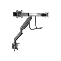 StarTech.com Startech ARMSLMBARDUO Monitorhalterung (dual Monitor, Synchronisierte Höhenverstellung, Tischklemme, VESA) - Befestigungskit - einstellbarer Arm - für 2 Monitore - stabiler Stahl - Schwarz - Bildschirmgröße: 43.2-81.3 cm (17"-32")