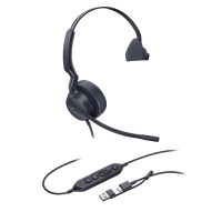 Yealink UH44 Mono Teams USB-C/A Headset, Kabelgebunden, 20 - 20000 Hz, Büro/Callcenter, 127 g, Kopfhörer, Schwarz