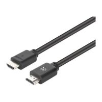 Manhattan Hohe Geschwindigkeit - HDMI-Kabel mit Ethernet - HDMI männlich zu HDMI männlich - 1 m - Doppelisolierung - Schwarz - geformt, Unterstützung für 4K60Hz (3840 x 2160)