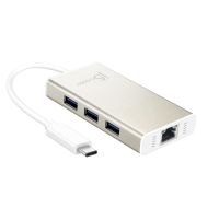 j5create JCH471-N USB-C™ Gigabit Ethernet & Hub Multi Adapter, Kabelgebunden, USB Typ-C, 10,100,1000 Mbit/s, IEEE 802.1Q, IEEE 802.3, IEEE 802.3ab, IEEE 802.3az, IEEE 802.3u, IEEE 802.3x, Aluminium, Weiß, 5 Gbit/s