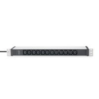 DIGITUS Steckdosenleiste mit Aluminiumprofil, 12-fach, 2 m Zuleitung Schutzkontaktstecker