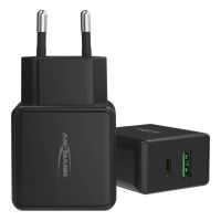 Ansmann HC218PD - Netzteil - 18 Watt - 3000 mA - PD, QC 3.0 - 2 Ausgabeanschlussstellen (USB-C, USB)