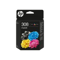 HP 308 - 2er-Pack - Schwarz, Gelb, Cyan, Magenta