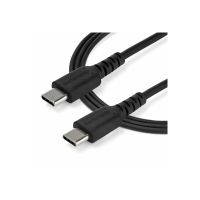 StarTech.com StarTech 1m USB-C Ladekabel - Langlebiges USB 2.0 Typ C zu USB C Datenübertragungs-/Schnellladekabel - TPE Mantel Aramidfaser M/M 60W Schwarz - Samsung S10 S20 iPad Pro MS Surface (RUSB2AC1MB)