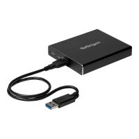 StarTech.com StarTech SSD Festplattengehäuse für zwei M.2 Festplatten - USB 3.1 Type C - USB C Kabel - USB 3.1 Case zu 2x M2 Adapter - Flash-Speicher-Array - 2 Schächte - USB 3.1 (extern)