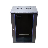 Extralink Rackmount-Schrank 18U 600x450 Schwarz Wandmontage, Wandmontiertes Regal, 18U, 300 kg, Sperrschloss, Ablageschienen, Schwarz