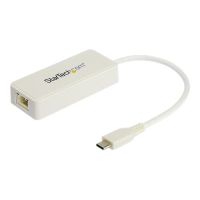 StarTech.com Startech US1GC301AUW USB Netzwerkadapter (Ethernet Adapter mit extra USB Anschluss, USB 3.0, Thunderbolt 3 komp.)