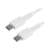 StarTech.com StarTech 1m USB C Charging Cable, Durable Fast Charge & Sync USB 2.0 Type C to USB C Laptop Charger Cord, TPE Jacket Aramid Fiber M/M 60W White, Samsung S10, S20 iPad Pro MS Surface - Heavy Duty and Rugged - USB-Kabel - USB-C (M)