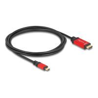 Delock Adapterkabel - USB-C männlich zu HDMI männlich - 2 m - Schwarz / Rot - 8K60Hz (7680 x 4320)