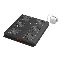 DIGITUS Professional DN-19 FAN-4-SRV-B - Rack-Dach mit 2 Lüftern - mit 4 Lüfter - Schwarz, RAL 9005 - 48.3 cm (19")