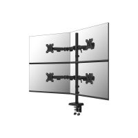 Neomounts Befestigungskit (Monitorarm, Kabeldurchführungsklemme) - Voll beweglich - für 4 Monitore - Stahl - Schwarz - Bildschirmgröße: 25.4-81.3 cm (10"-32")
