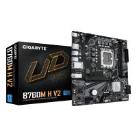 Gigabyte B760M H V2 Mainboard - Unterstützt Intel Core Prozessoren der 14. Generation, digitales 5+1+1-Phasen-VRM, bis zu 8000MHz DDR5 (O.C.), 1xPCIe 4.0 M.2, 1GbE LAN, USB 3.2 Gen1, Intel, LGA 1700, Intel® Celeron®, Intel Core i3 12th Gen, Intel Core i3 