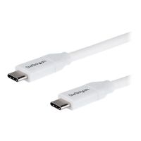 StarTech.com StarTech USB C to USB C Cable - 6 ft / 2m - 5A PD - M/M - White - USB 2.0 - USB-IF Certified - USB Type C Cable - USB C Charging Cable (USB2C5C2MW)