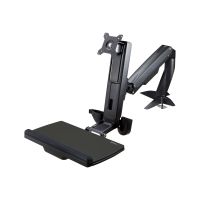StarTech.com Startech Monitor Tischhalterung - Monitorarm für bis zu 24" Monitore - VESA Halterung - Höhenverstellbar - Befestigungskit (Bodenplatte, Spalte, Durchführungsplatte, Tastatur-Tablett, Unterlegscheiben, Monitorarm, Klemmhalterung, Basis, Basis