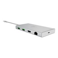 Razer USB-C Dock, Kabelgebunden, USB 3.2 Gen 1 (3.1 Gen 1) Type-C, 85 W, 10,100,1000 Mbit/s, Aluminium, Mercury