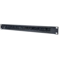 Intellinet 19" Kabeldurchführung, 1 HE, mit Bürstenleiste, schwarz, Stahl, Schwarz, 1 Stück(e), 240 g