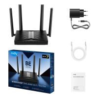 CUDY WR3600, Wi-Fi 7 (802.11be), Dual-Band (2,4 GHz/5 GHz), Ethernet/LAN, Schwarz, Tabletop-Router