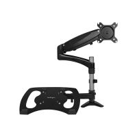 StarTech.com Laptop Monitor Stand - Computer Monitor Stand - Full Motion Articulating - VESA Mount Monitor Desk Mount - Befestigungskit (Befestigung für Stange, Gummipad, Laptop-Ablage, Federarm, Schwenkarm, 4 Abstandshalter, Clip zur Kabelführung, Schrau