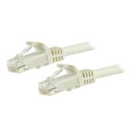 StarTech.com 15m CAT6 Ethernet Cable, 10 Gigabit Snagless RJ45 650MHz 100W PoE Patch Cord, CAT 6 10GbE UTP Network Cable w/Strain Relief, White, Wiring is UL Certified/TIA - Category 6 - 24AWG (N6PATC15MWH)