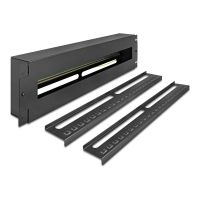 Delock Rack-Schiene mit Schutzschalter - DIN schienenmontierbar - Schwarz - 3U - 48.3 cm (19")