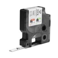 Dymo Rhino Industrie Schrumpfschlauch-Kabeletiketten | 9 mm1,5 m | Schwarz auf weiß | für Rhino Beschriftungsgerät, D1, Belgien, 1,5 m, 1 Stück(e), 34 mm, 85 mm