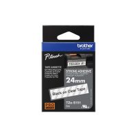 Brother TZe-S151 - Extra starker Klebstoff - schwarz auf durchsichtig - Rolle (2,4 cm x 8 m)