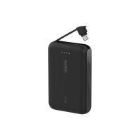 Belkin BoostCharge - Powerbank - mit integriertem Kabel - 10000 mAh - 20 Watt - 3 A - Fast Charge - 2 Ausgabeanschlussstellen (USB-C)
