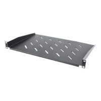 Intellinet 19" Cantilever Shelf, 1U, Shelf Depth 350mm, Vented, Max 25kg, Black, Three Year Warranty - Rack - Regal - RAL 9005, Schwarz - 1U - 48.3 cm (19")