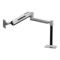 Ergotron LX - Befestigungskit (Verlängerungsarm, Stange, VESA-Adapter, Steh-Sitz-Arm, Tisch-Klemme, Befestigung für Kabeldurchgang) - für LCD-Display - Aluminium - Polished Aluminum - Bildschirmgröße: bis zu 106,7 cm (bis zu 42 Zoll)
