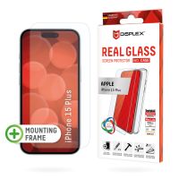 DISPLEX Panzerglas + Schutzhülle für Apple iPhone 15 Plus, Eco-Montagerahmen, kratzer-resistent, Apple, iPhone 15 Plus, Trockene Anwendung, Schlagfest, Kratzresistent, Staubresistent, Transparent, 1 Stück(e)