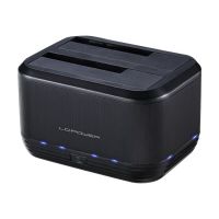 LC-Power LC-DOCK-U3-III - HDD-Dockingstation mit Klon-Funktion, Ein/Aus-Schalter Schächte: 2 - 2,5" / 3,5" gemeinsam genutzt (6,4 cm/8,9 cm gemeinsam genutzt)