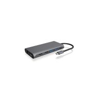 ICY BOX IB-DK4050-CPD, 12 in 1 USB Type-C® Notebook DockingStationk 2x HDMI 4K60Hz, 1x DP 4k60Hz, Kabelgebunden, USB 3.2 Gen 1 (3.1 Gen 1) Type-C, 100 W, 10,100,1000 Mbit/s, Anthrazit, MicroSD (TransFlash), SD