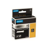 Dymo RhinoPRO Permanent Polyester - Polyester - permanenter Klebstoff - schwarz auf durchsichtig - Roll (1.9 cm x 5.5 m)