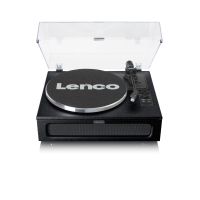 Lenco LS-430BK, Audio-Plattenspieler mit Riemenantrieb, Schwarz, Kunstleder, Metall, Kunststoff, 33,45 RPM, 10 m, 40 W