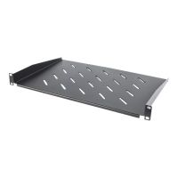 Intellinet 19" Cantilever Shelf, 1U, Shelf Depth 300mm, Vented, Max 25kg, Black, Three Year Warranty - Rack - Regal - RAL 9005, Schwarz - 1U - 48.3 cm (19")