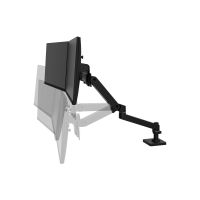 Ergotron LX Pro - Befestigungskit (Dual Direct Arm, 2 Drehgelenke, 2-teilige Tischklemme, Befestigungsmaterialien, Basis, Arm für zwei Bildschirme, Verlängerung, Stange, Stangenring) - für 2 Flachbildschirme - Aluminium - Schwarz - Bildschirmgröße: bis zu