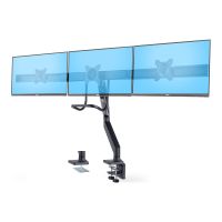 StarTech.com Monitortischhalterung für 3 Monitore 27", VESA 75x75/100x100 - Befestigungskit - einstellbarer Arm - für 3 LCD-Anzeigen - Dreifach-Monitorhalterung - Kunststoff, Aluminium, Stahl - Schwarz - Bildschirmgröße: 43.2-68.6 cm (17"-27")