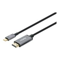 Manhattan Adapterkabel - USB-C männlich zu HDMI männlich - 2 m - Doppelisolierung - Schwarz - Unterstützung für 4K60Hz (3840 x 2160)