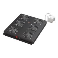 DIGITUS Professional Unique DN-19 FAN-6-SRV-B - Rack-Lüftereinsatz - mit 6 Ventilatoren, Thermostat - Schwarz, RAL 9005 - 48.3 cm (19")