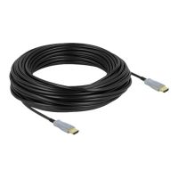 Delock HDMI-Kabel - HDMI männlich zu HDMI männlich - 25 m - Glasfaser - Schwarz - 4K Unterstützung, Active Optical Cable (AOC)
