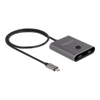 Delock Switch 2 to 1 - Hub - bidirektional, 8K, 10 Gbps - 2 x USB-C (Power Delivery)