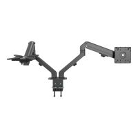 Vision VFM-DAD/4 - Befestigungskit - einstellbarer Arm - für 2 LCD-Displays oder LCD-Display und Notebook / Tablet - Aluminium, Stahl - mattschwarz - Bildschirmgröße: 43.2-68.6 cm (17"-27")