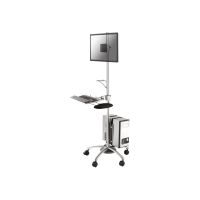 Neomounts FPMA-MOBILE1800 Mobiler Arbeitsplatz 10-27", Silber, Multimedia-Wagen, Aluminium, 6 kg, 25,4 cm (10"), 68,6 cm (27")