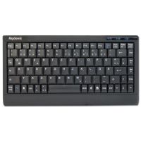 KeySonic ACK-595C+, Mini, Kabelgebunden, USB + PS/2, Schwarz