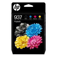 HP 937 4er-Pack CMYK Original Druckerpatrone, Standardertrag, Schwarz, Cyan, Magenta, Gelb, 4 Stück(e), 1250 Seiten, 800 Seiten, Kombi-Packung