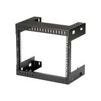 StarTech.com 8U 19" Wall Mount Network Rack - 12" Deep 2 Post Open Frame Server Room Rack for Data/AV/IT/Computer Equipment/Patch Panel with Cage Nuts & Screws 135lb Capacity, Black (RK812WALLO)