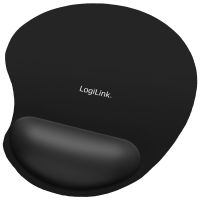 LogiLink ID0027, Schwarz, Einfarbig, Schaum, Gel, Gummi, Handgelenkauflage, Anti-Rutsch-Basis