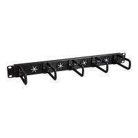 StarTech.com 1HE Server Rack Kabelmanagement - 19 Zoll Cable Management Organizer Zubehör - Netzwerk-/Server-Rack-Kabelmanager mit D-Ring-Haken - Horizontales Kabelfeld mit Passthrough-Löchern - EIA/ECA-310-E, Kabelmanagementtafel, Schwarz, 1 Stück(e), 42